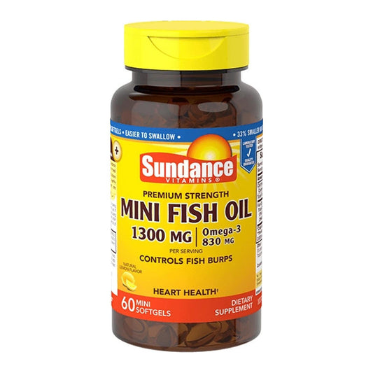 Sundance Vitamins Mini Fish Oil 1300 Mg, Natural Lemon Flavor, 60 Ea