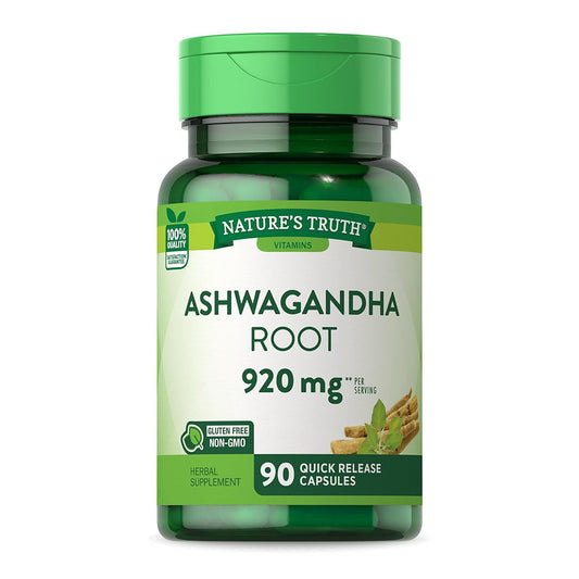 Ashwagandha Capsules 920 Mg 90 Count Non-Gmo & Gluten Free Supplement By Nature'S Truth