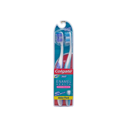 Colgate 360 Enamel Health CareSensitive Toothbrush, Extra Soft 2 Ea