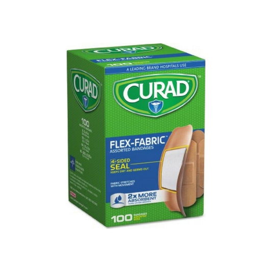 Curad Flex-Fabric Assorted Bandages 2X More Absorbent, 100 Ea