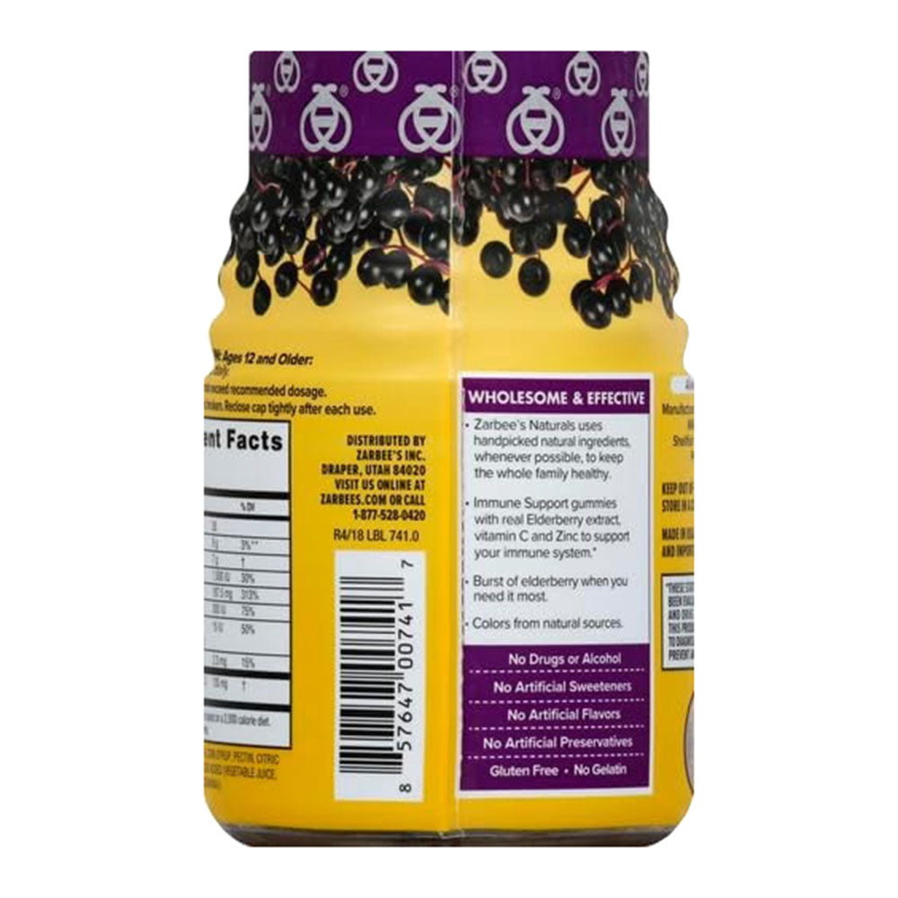 Zarbee'S Adult Elderberry Immune Support Gummies, Berry 42Ct