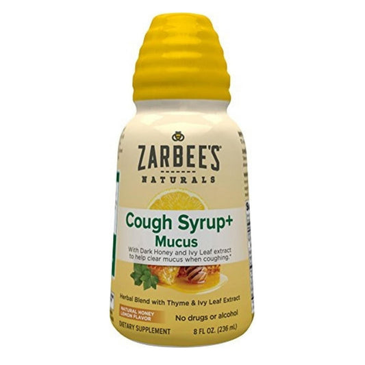 Zarbee'S Naturals Cough Syrup + Mucus Reducer, Dark Honey & Lemon, 8 Oz