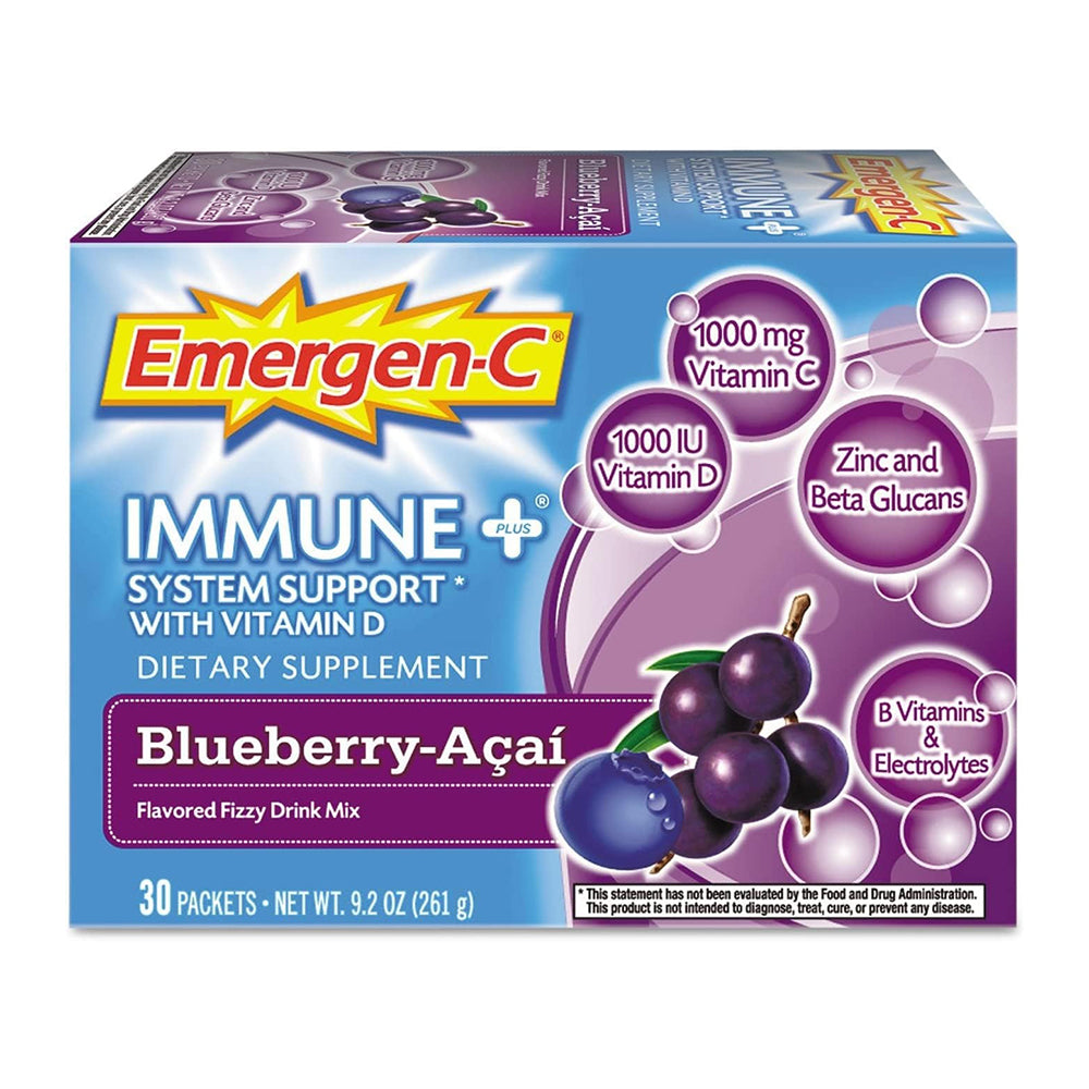 Emergen-C Immune Plus With Vitamin D Powder, Blueberry-Acai - 0.3 X 30 Ct