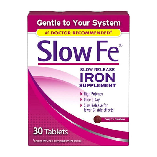 Slow Fe Iron Supplement For Iron Deficiency Slow Release Tablets - 30 Ct