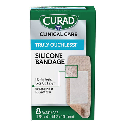 Curad Truly Ouchless Extra Large Silicone Bandages, Flexible Fabric, 8 Count