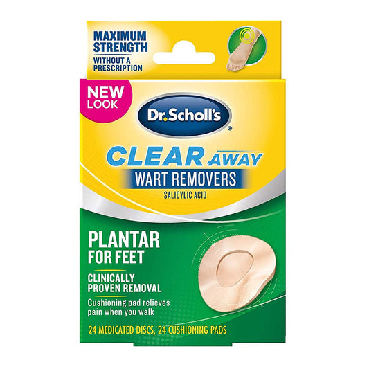 Dr Scholls Clear Away Salicylic Acid Wart Remover Plantar Pads For Feet - 24 Ea