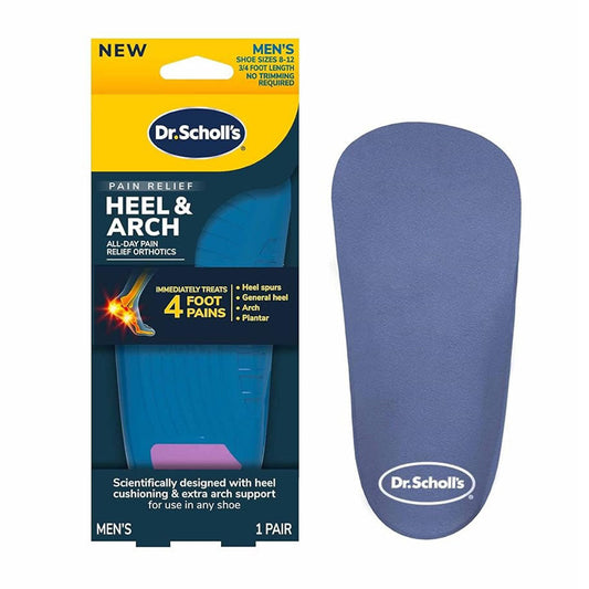Dr. Scholl'S?????-+ Heel & Arch All-Day Pain Relief Orthotics, Men'S 8-12, 1 Pair, 3/4 Length