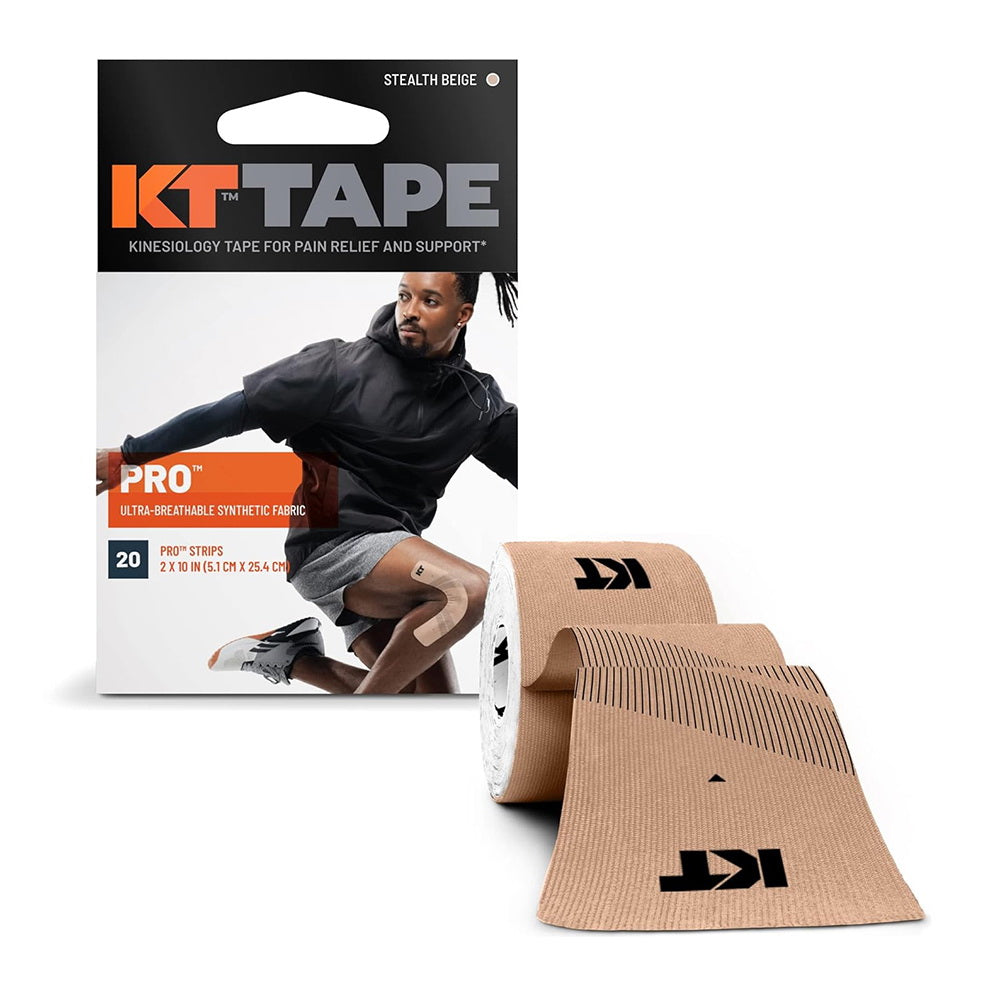 Kt Tape Kinesiology Therapeutic Tape Pro Strips Stealth, Beige - 20 Strips
