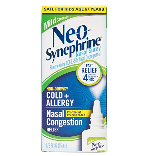 Neosynephrine Decongestant Nasal Spray For Cold & Sinus Relief, Mild Strength, 0.5 Fl Oz