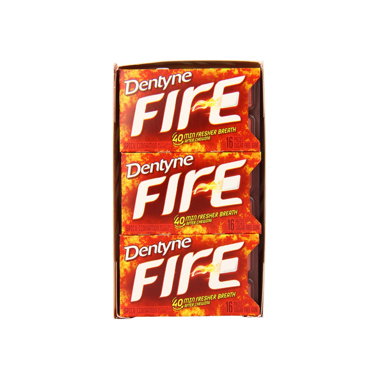 Dentyne Fire Sugar-Free Gum, Spicy Cinnamon 9 Pack (16 Ct Per Pack) Per Pack)
