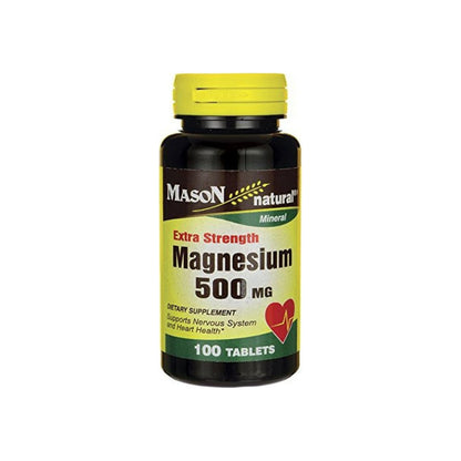 Mason Natural Extra Strength Magnesium 500 Mg Tablets - 100 Ea