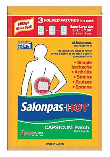 Salonpas Hot Capsicum Patch, Topical Analgesic, 3 Large Patches