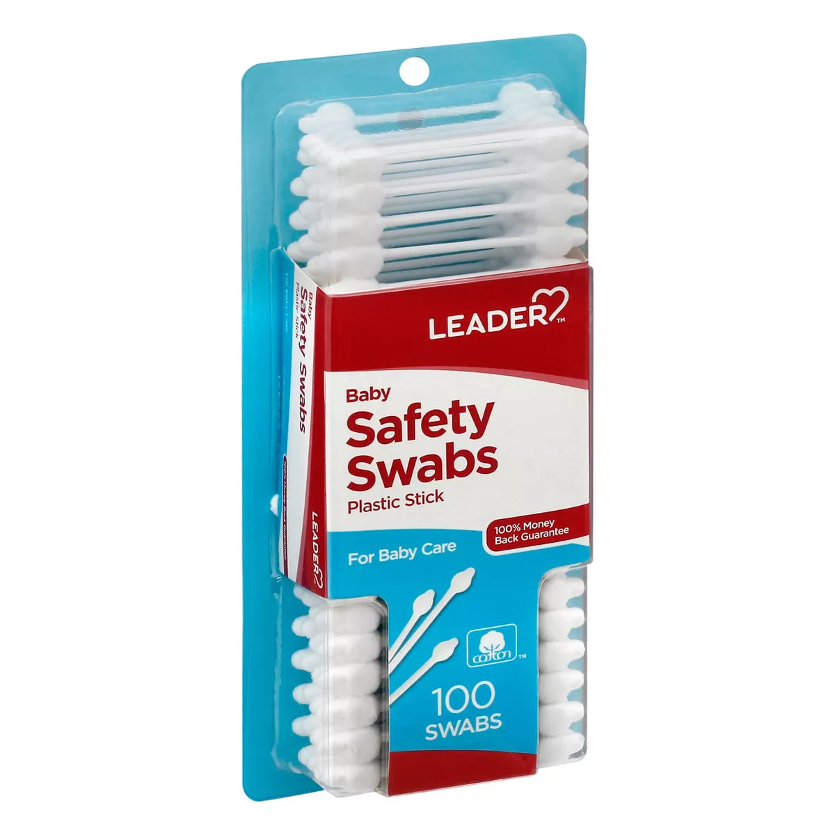 Leader Baby Plastic Stick Safety Swabs - 100 ea