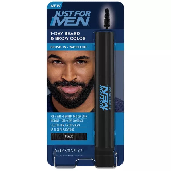 Just For Men 1-Day Temporary Beard & Brow Color, Black 0.3 fl oz