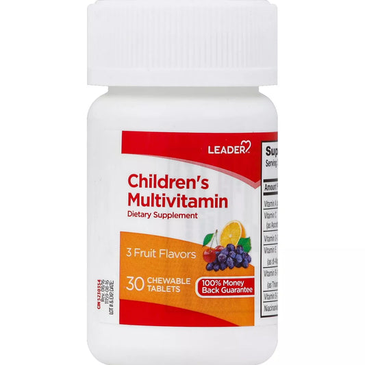 Leader Multivitamin Childrens Chewable Tablets Fruit - 30 Ct