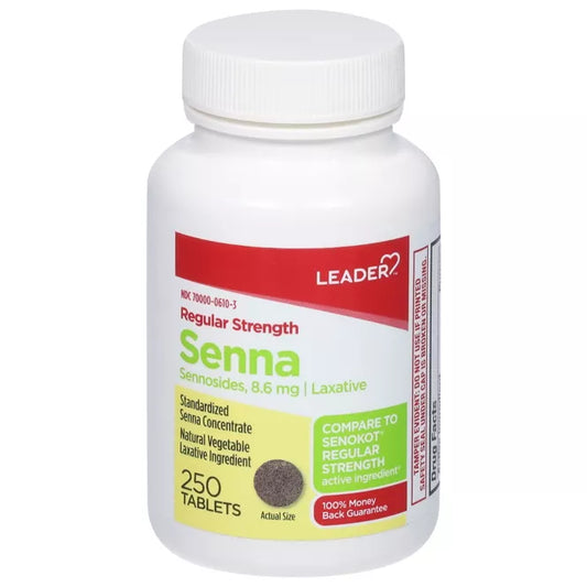 Leader Tablets 8.6 mg Regular Strength Senna - 250 ea