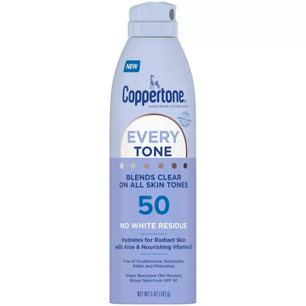 Coppertone Every Tone Sunscreen Spray - SPF 50 - 5oz