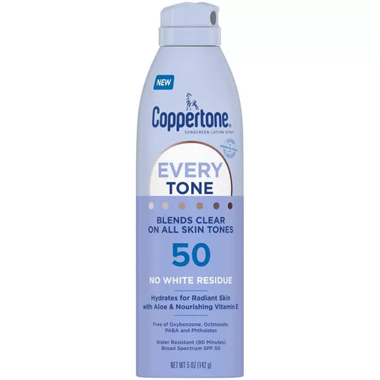 Coppertone Every Tone Sunscreen Spray - SPF 50 - 5oz