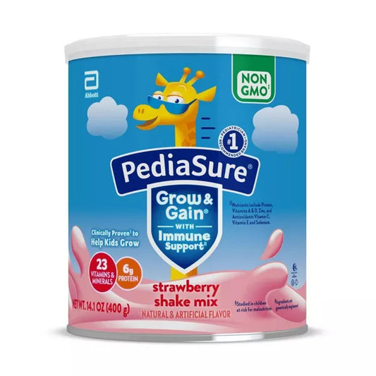 PediaSure Grow & Gain Non-GMO Shake Mix Strawberry Powder - 14.1oz