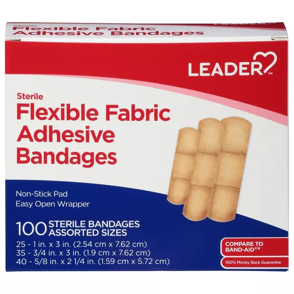 Leader Flexible Fabric Adhesive Bandages - 100 Ea