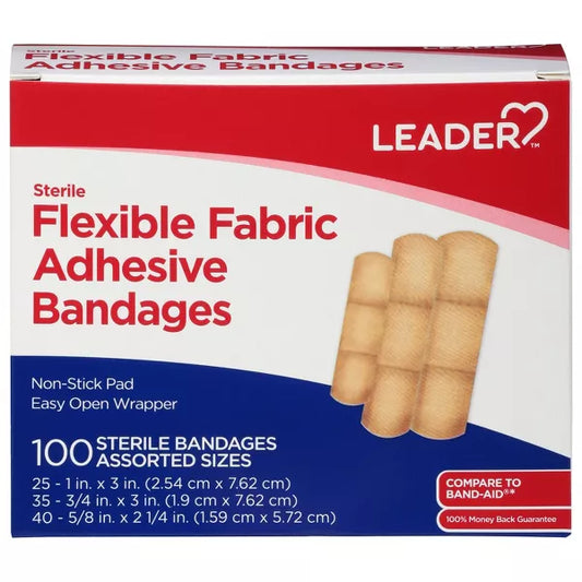 Leader Flexible Fabric Adhesive Bandages - 100 Ea