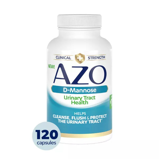 AZO Cleanse + Protect D-Mannose Capsules for Urinary Tract Health Care- 120ct