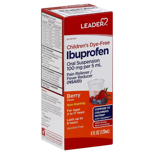 Leader Children Ibuprofen Liquid 100mg/5ml Berry - 4 Oz
