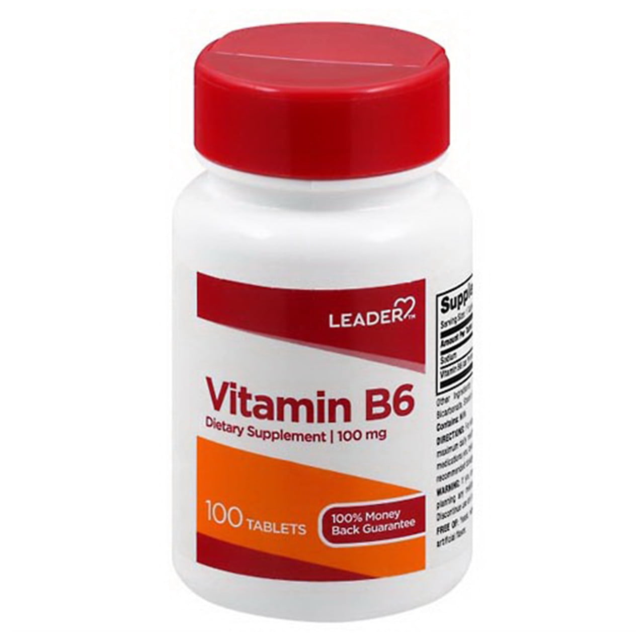 Leader Vitamin B6 100 Mg Dietary Supplement Tablets - 100 Ea