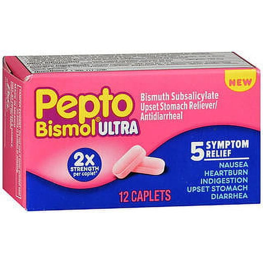 Pepto Bismol Ultra 5 Symptom Relief Caplets, 12 Ct