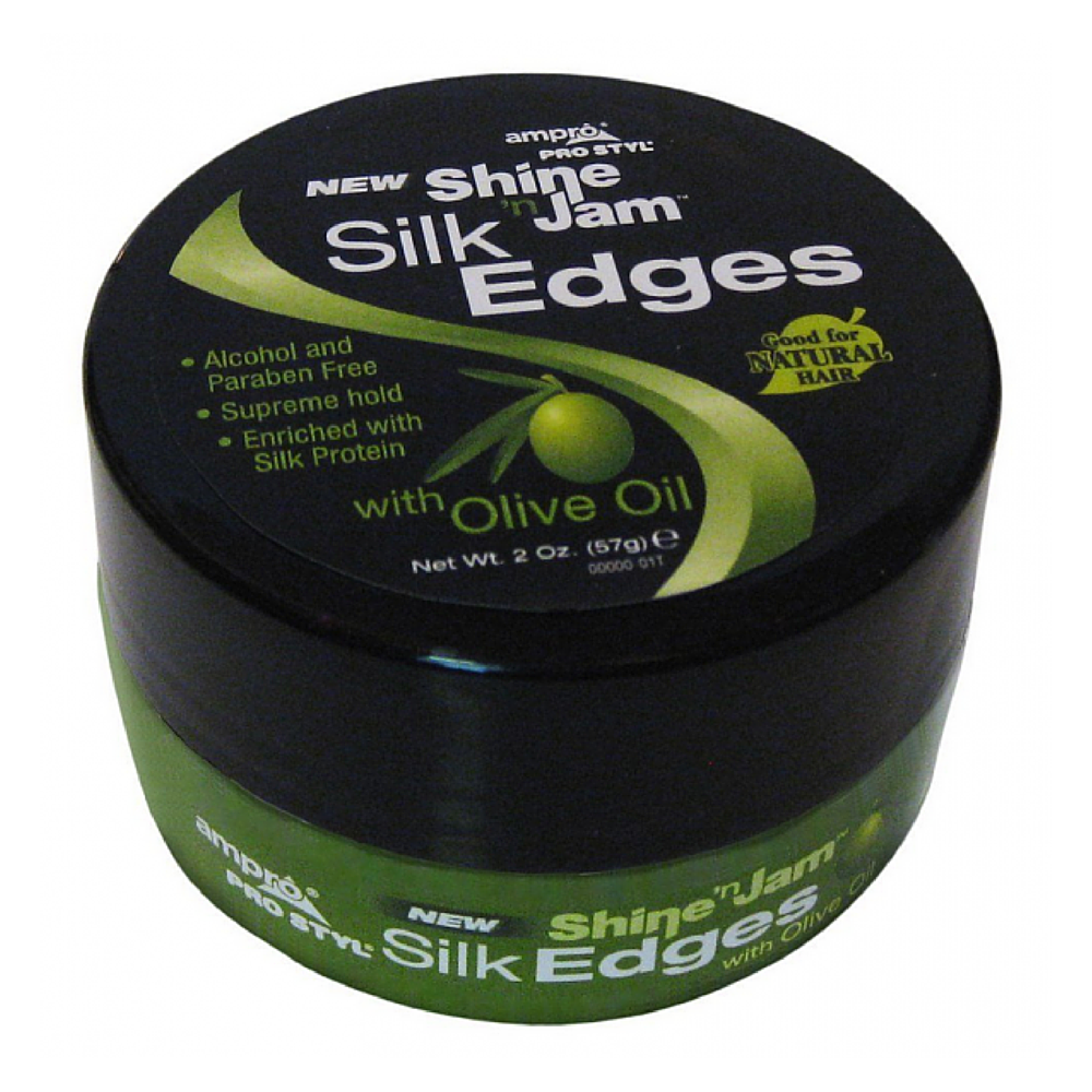 Ampro Shine 'N Jam Silk Edges With Olive Oil, 2 Oz