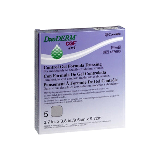Convatec Duoderm Control Gel Formula Dressings 4 X 4 Inches 187660 5 Each