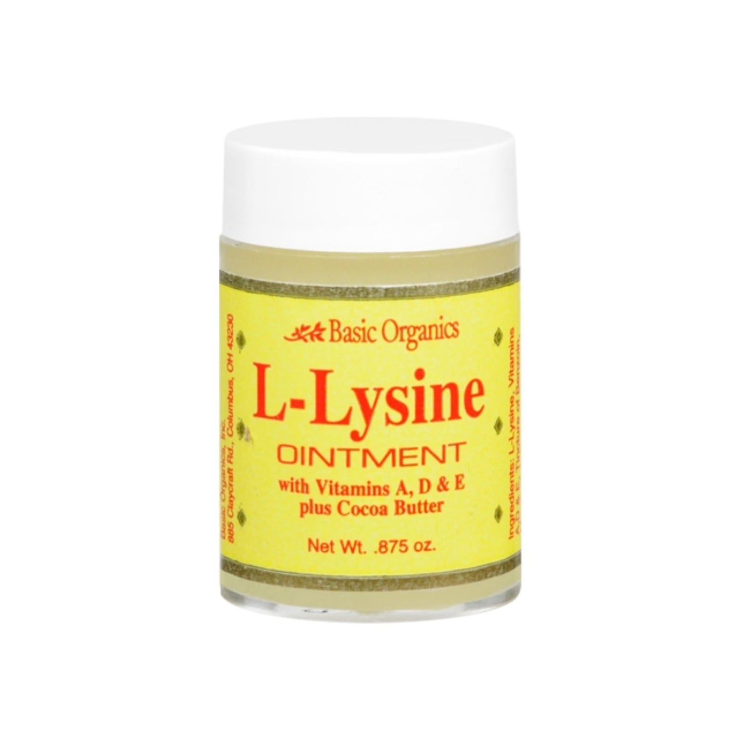 Basic Organics L-Lysine Ointment - 0.87 Oz