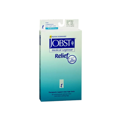 Jobst Medical Legwear Knee High 20-30 Mmhg Firm Compression Large Black Close-Toe 1 Pair