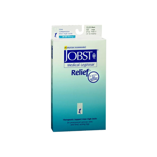 Jobst Medical Legwear Knee High 20-30 Mmhg Firm Compression Large Black Close-Toe 1 Pair