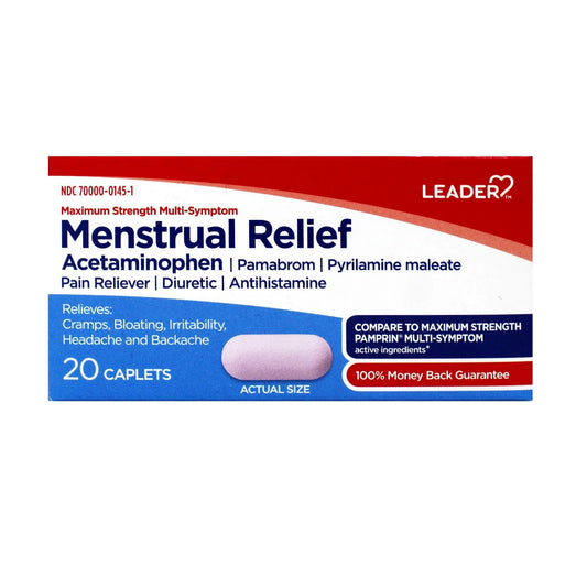 Leader Multi-symptom Menstrual Relief Caplets - 20 ct