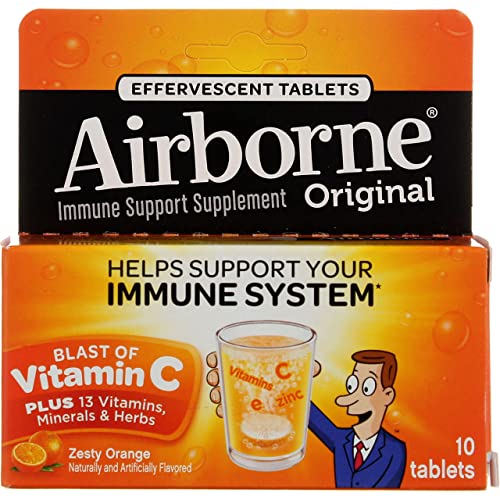Airborne On-The-Go Immune System Zesty Orange - 10 Ct