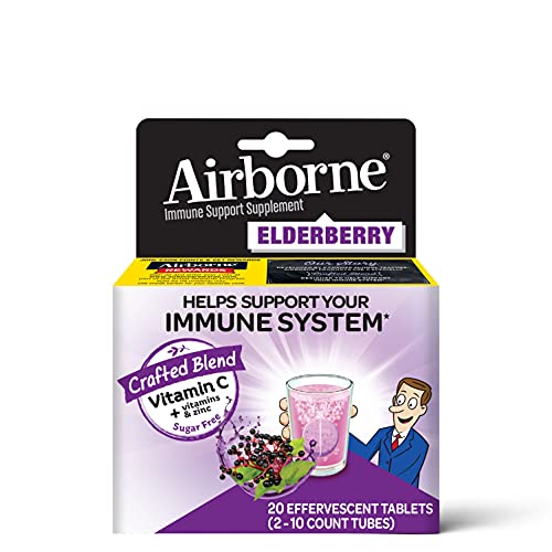 Airborne Elderberry Vitamin C support Immune System - 20 Tablets