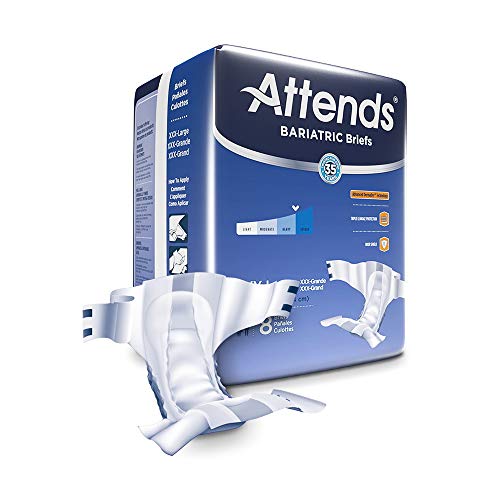 Adult Incontinent Brief Attendsbariatric Tab Closure 3X-Large Disposable Heavy Absorbency