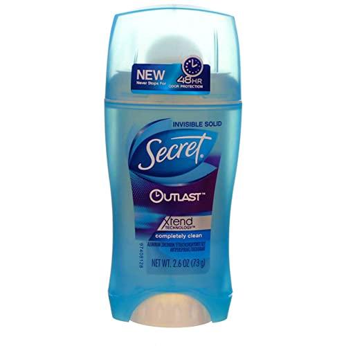 Secret Outlast Invisible Solid Antiperspirant Deodorant For Women, Completely Clean, 2.6 Oz