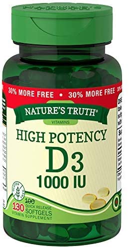 Nature'S Truth Vitamin D3 Tablets, 1000 Iu, 130 Count