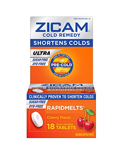 Zicam Zinc Cold Remedy Ultra Rapidmelts Quick-Dissolve Tablets Cherry Flavor 18Ct