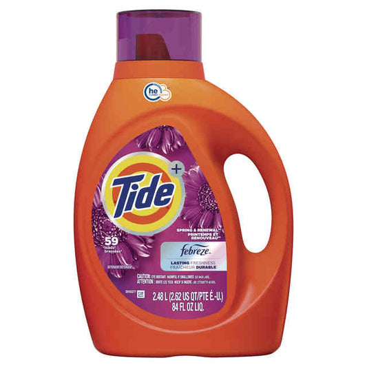 Tide Plus Febreze Liquid Laundry Detergent, Spring and Renewal, 84 oz