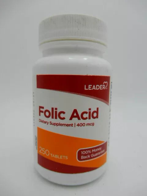 Leader Folic Acid 400 mcg Supplement - 250 Tablets