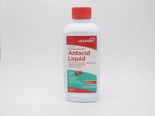 Leader Antacid Liquid, Cherry Flavor - 12 Fl Oz