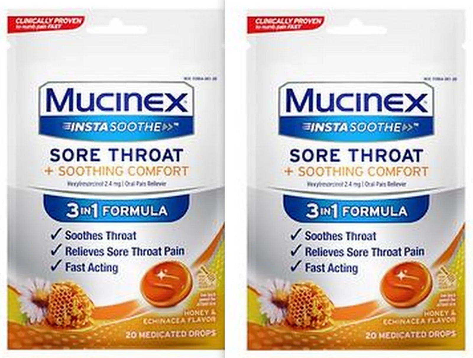 Mucinex SORE THROAT & Soothing Comfort Drops HONEY 20ct