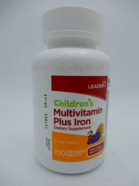 Leader Children's Multivitamin + Iron - 100 Chewable Tablets
