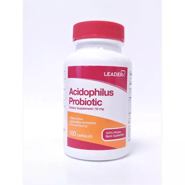 Leader Acidophilus Probiotic 10 mg Supplement - 100 Capsules