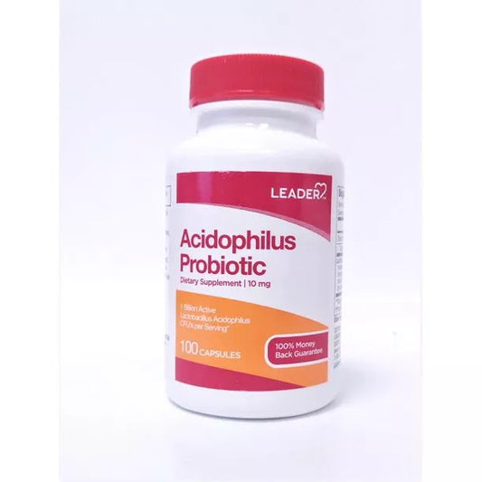 Leader Acidophilus Probiotic 10 mg Supplement - 100 Capsules