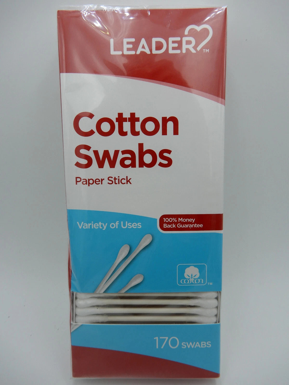 Leader Paper Stick Cotton Swabs - 170 Count