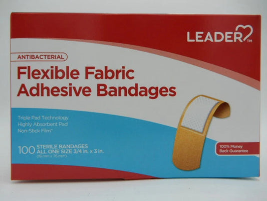 Leader Flexible Fabric Adhesive Bandages - 100 Ct